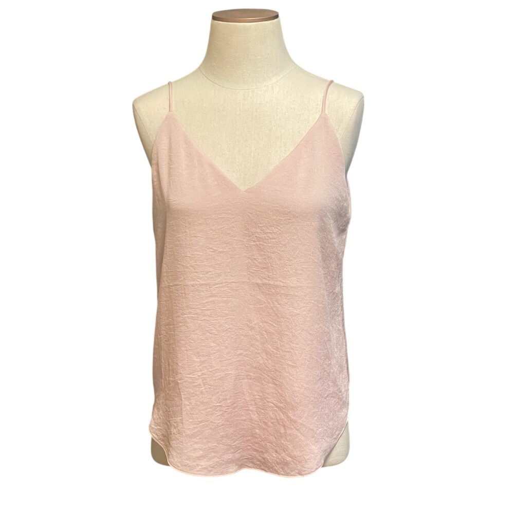 Express Womens Blush Pink Textured V-Neck Camisole Spaghetti Strap‎ Tank Top S